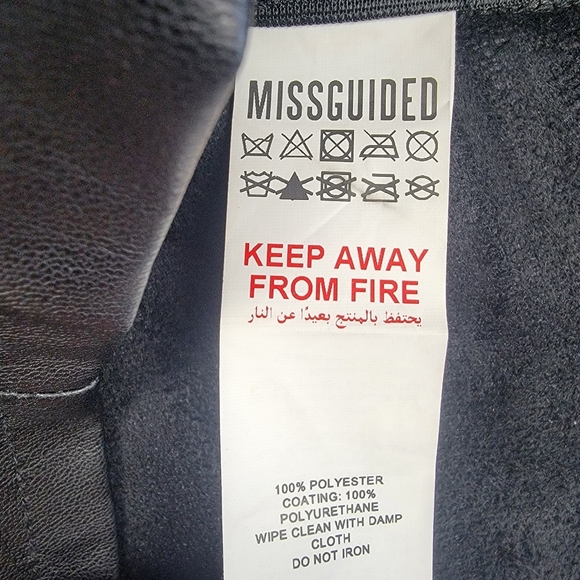 Missguided Faux Leather Short Black Size 10 - Picture 9 of 14